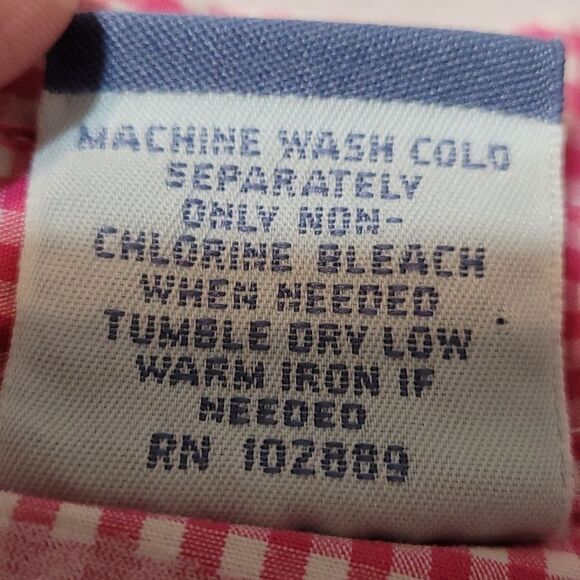 Gingham floral embroidered woman's button up top - Picture 6 of 6